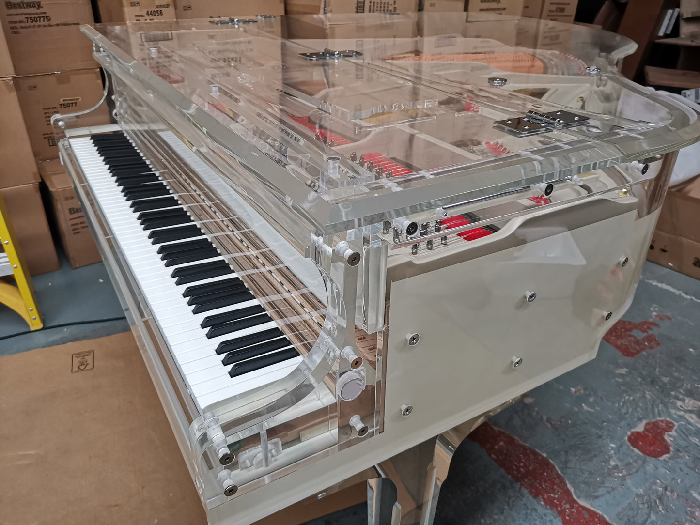 Self Playing Transparent Baby Grand Piano.