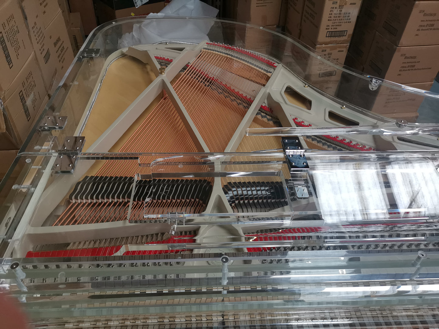 Self Playing Transparent Baby Grand Piano.