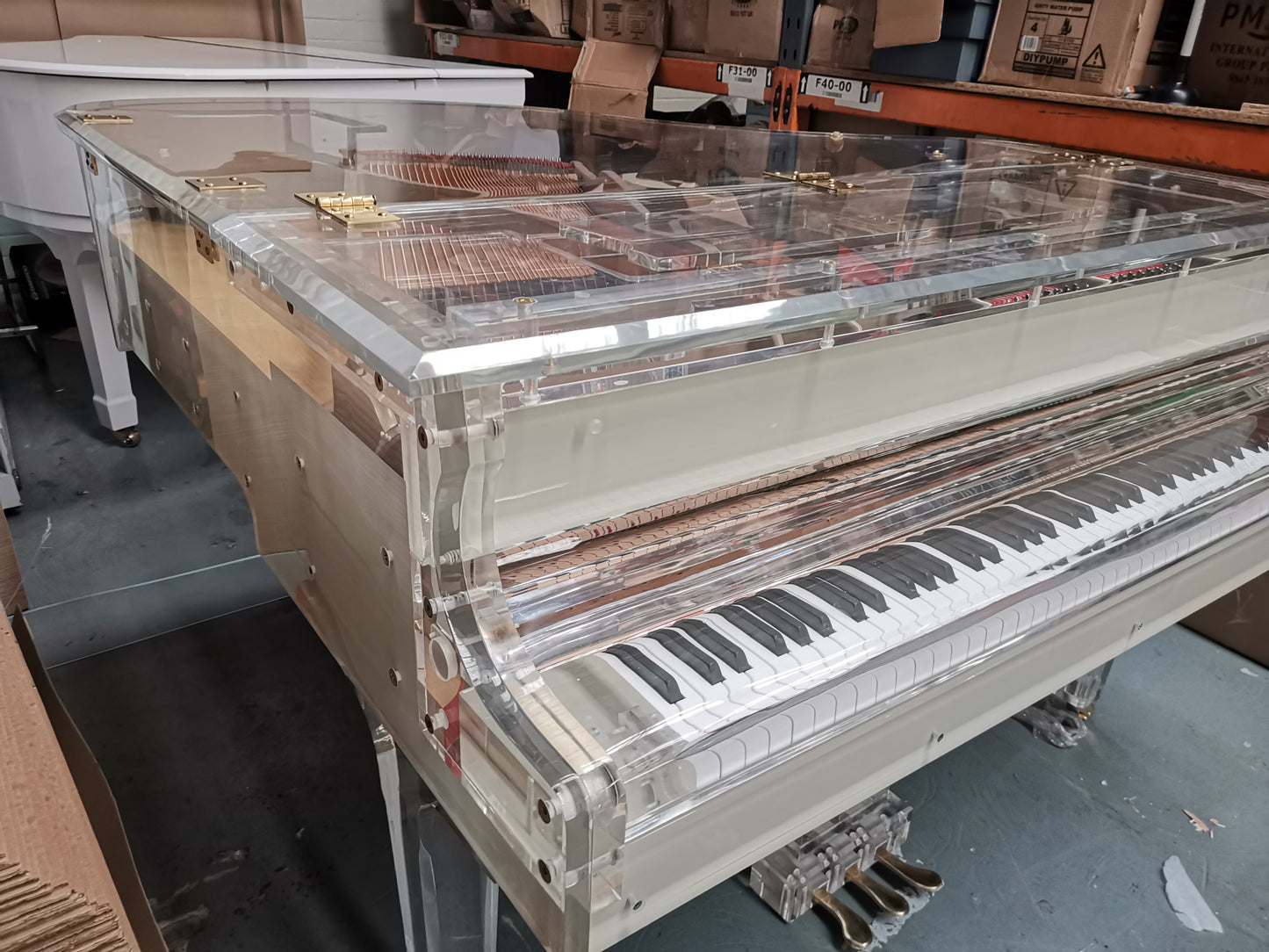 Self Playing Transparent Baby Grand Piano.