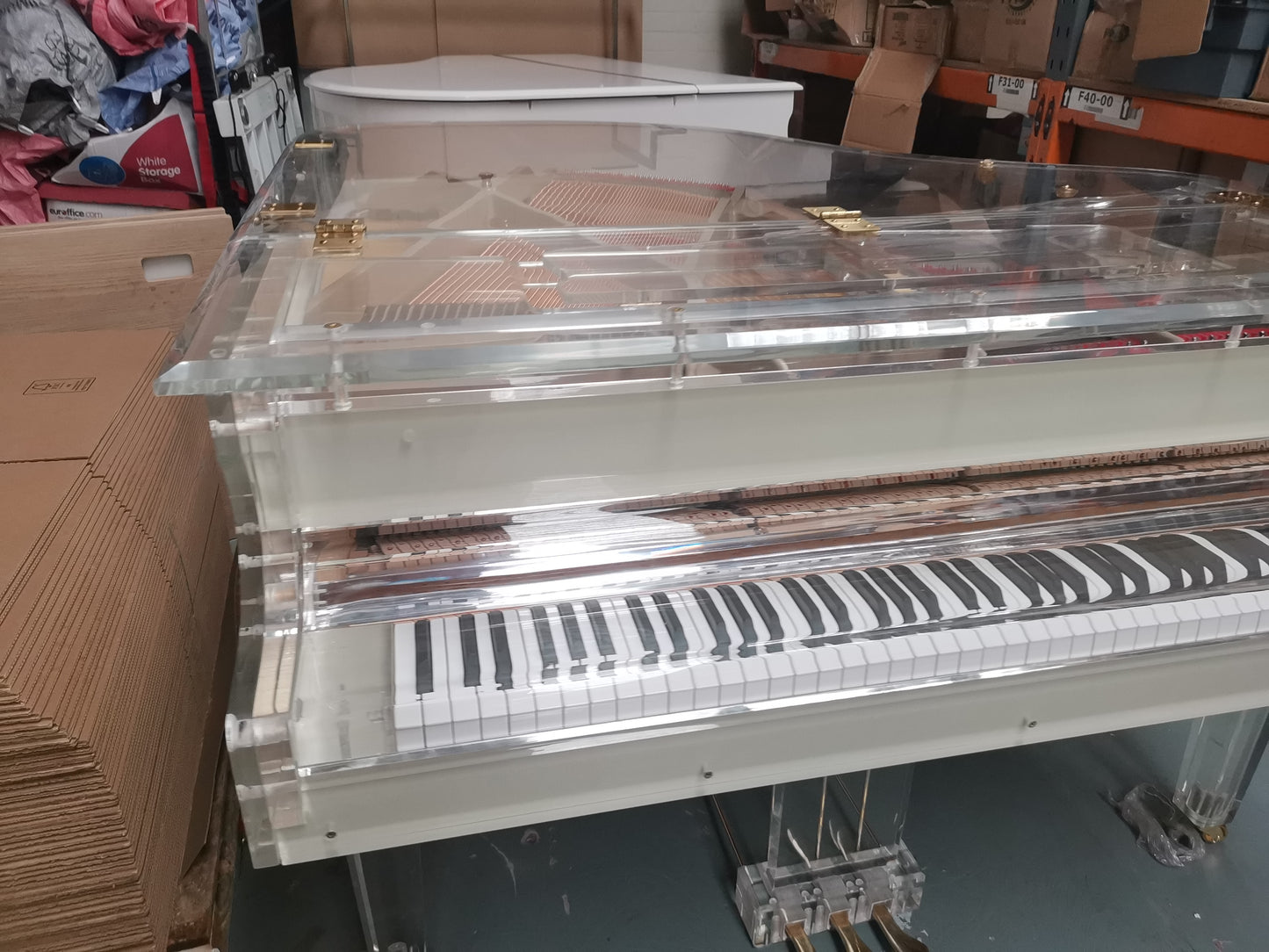 Self Playing Transparent Baby Grand Piano.