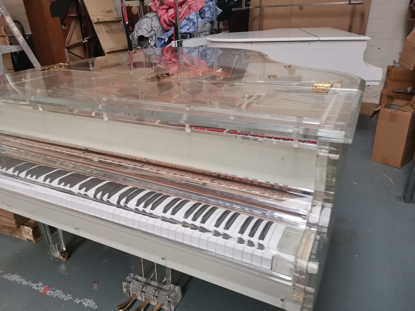 Self Playing Transparent Baby Grand Piano.
