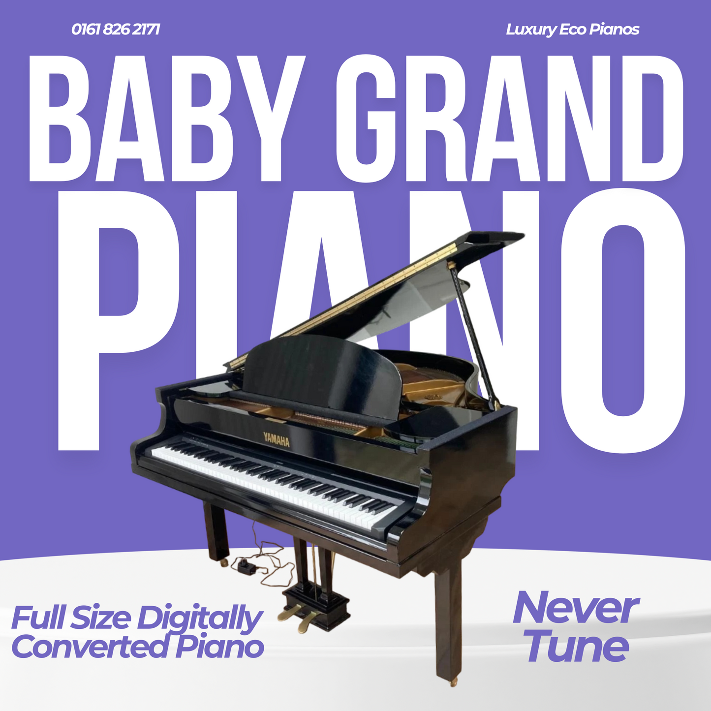 SOLD - Digital-Converted Black Baby Grand Piano | Acoustic Grand with Built-In Digital System - UK Delivery”