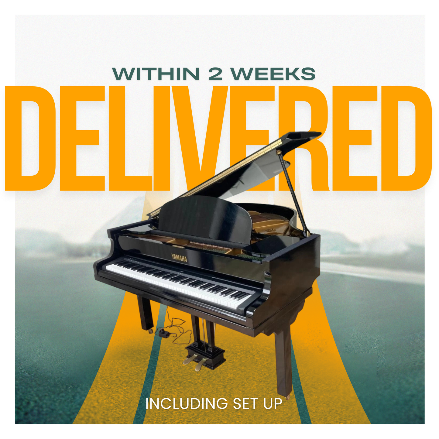 Digital-Converted Blue Baby Grand Piano | Acoustic Grand with Built-In Digital System | UK Delivery”