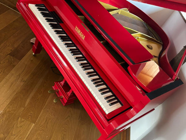 Digital-Converted Red Baby Grand Piano | Acoustic Grand with Built-In Digital System | UK Delivery”