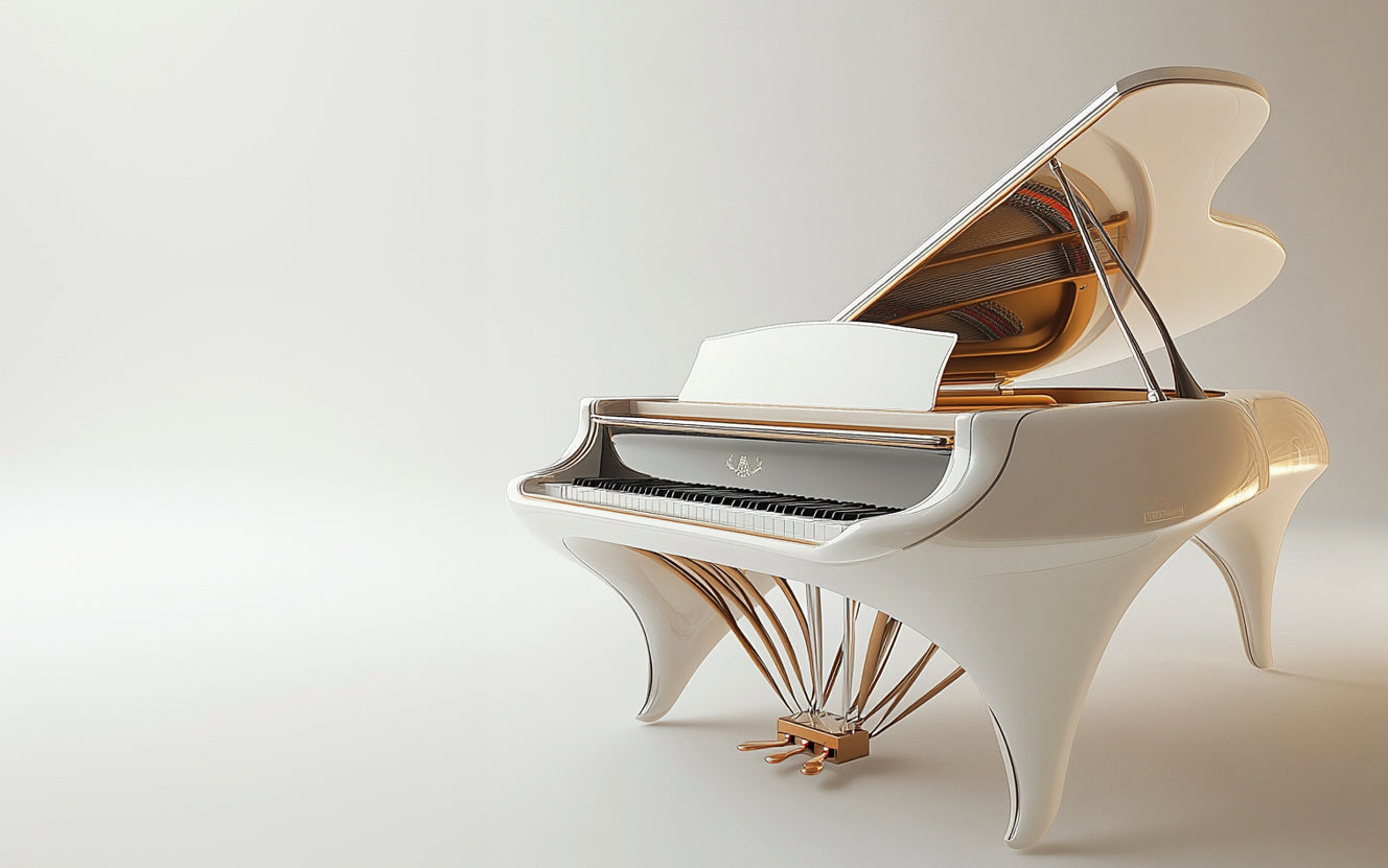 The White Sleek Grand Piano