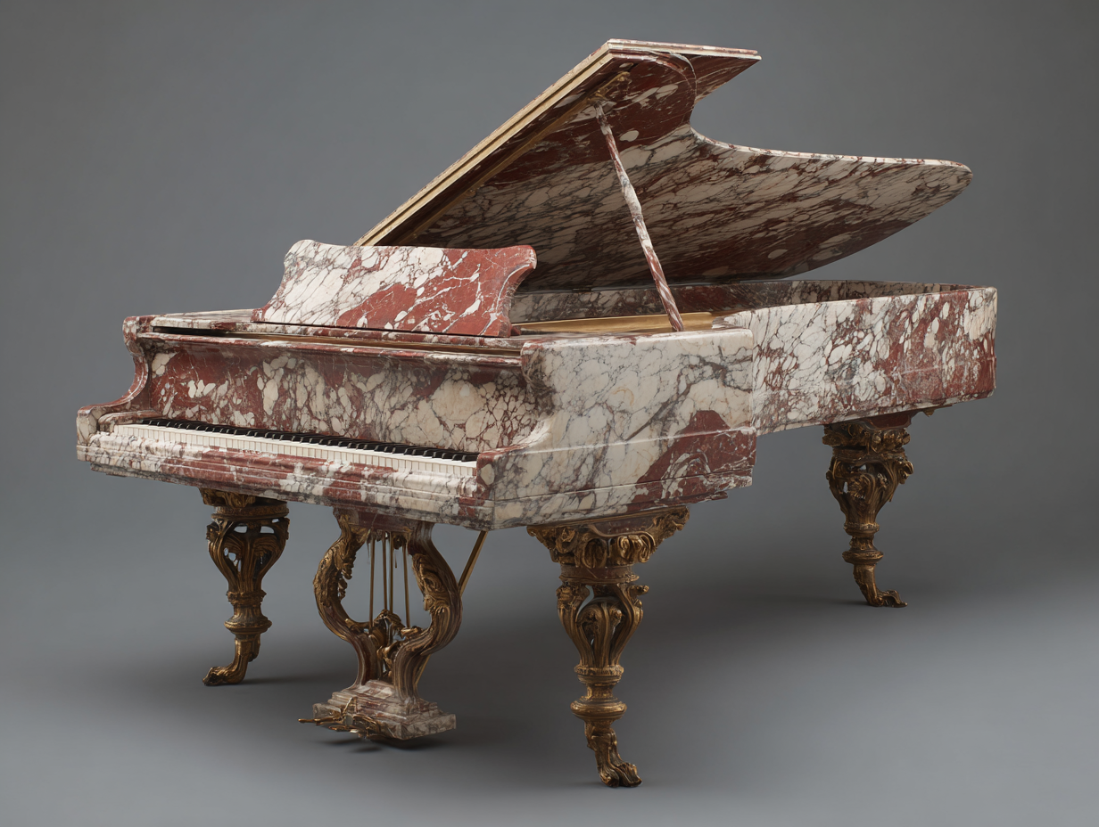 Luxury Red Marble Self-Playing Grand Piano