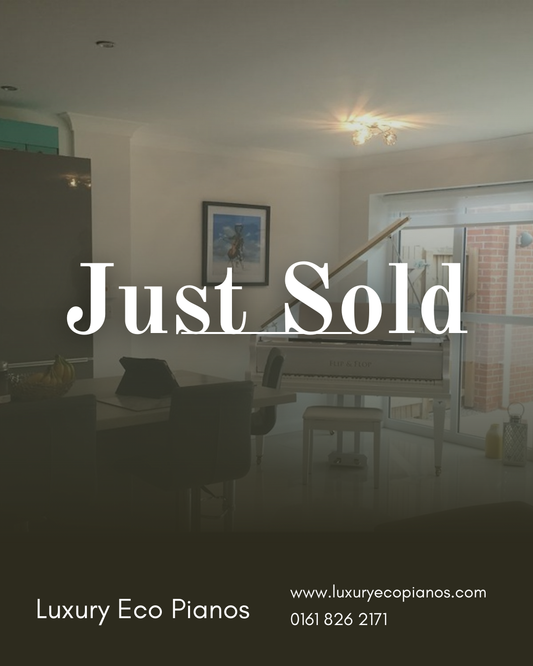 SOLD - Digital-Converted White Baby Grand Piano | Acoustic Grand with Built-In Digital System - UK Delivery''