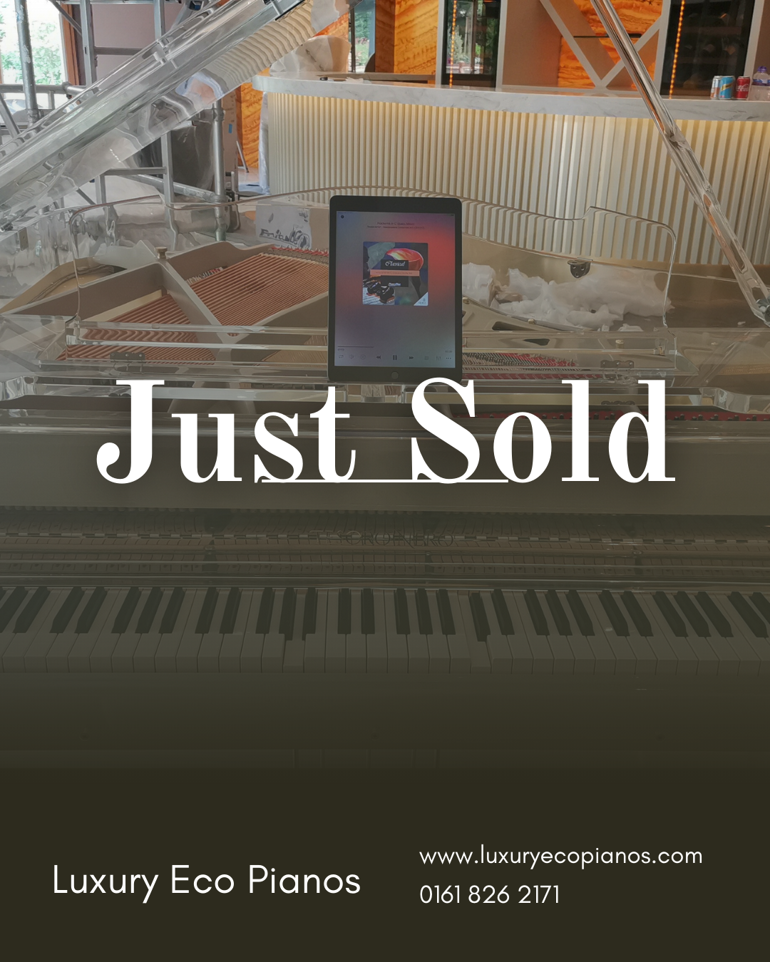 SOLD - Luxury Transparent Self-Playing Baby Grand Piano | Full Self Playing System | Delivery Included