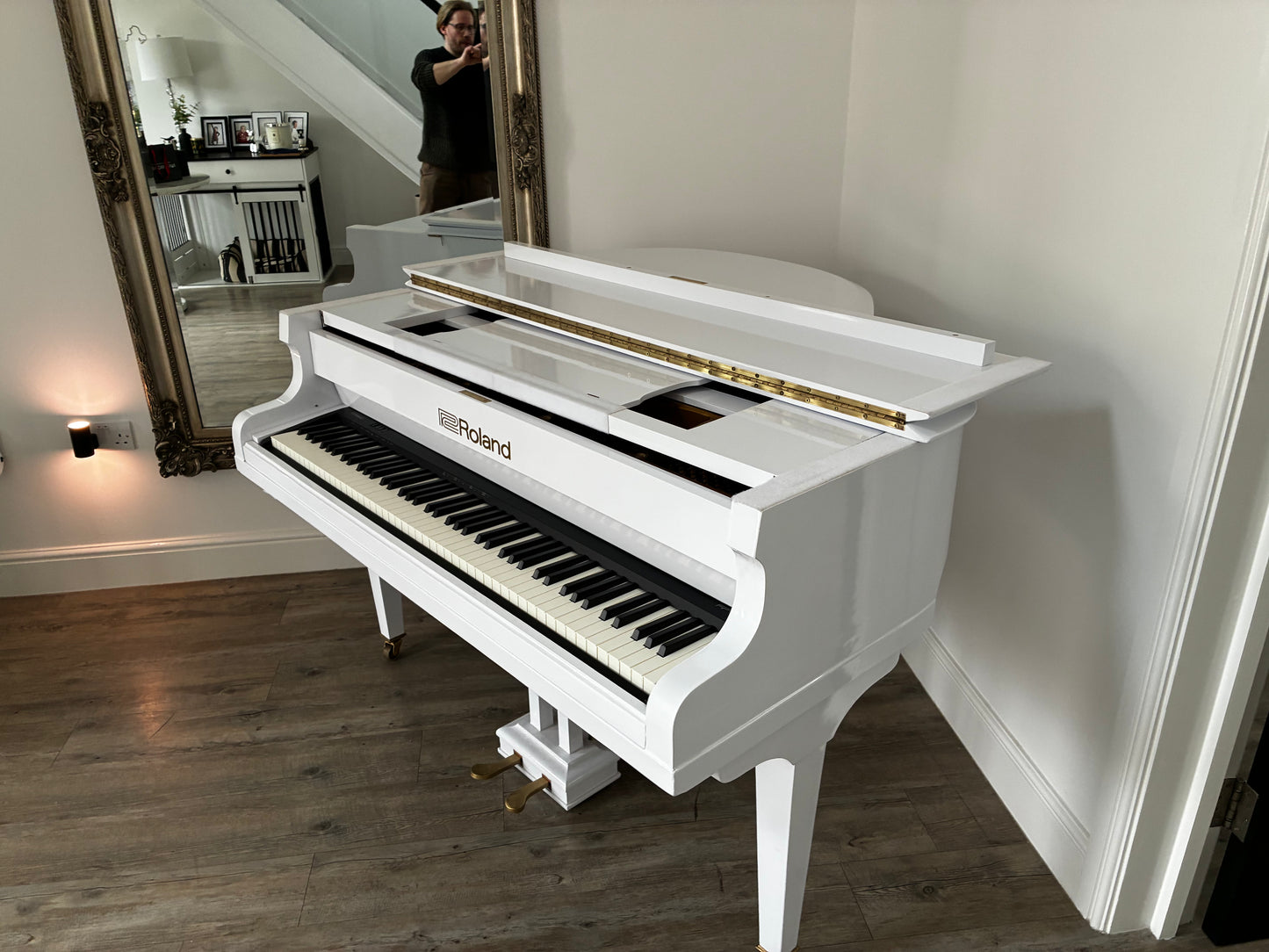 Digital-Converted White Baby Grand Piano | Acoustic Grand with Built-In Digital System | UK Delivery”