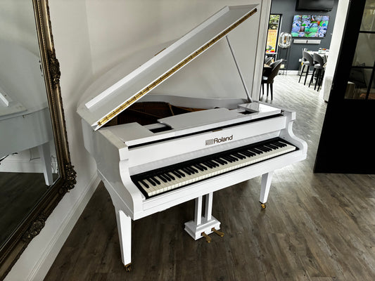Digital-Converted White Baby Grand Piano | Acoustic Grand with Built-In Digital System | UK Delivery”