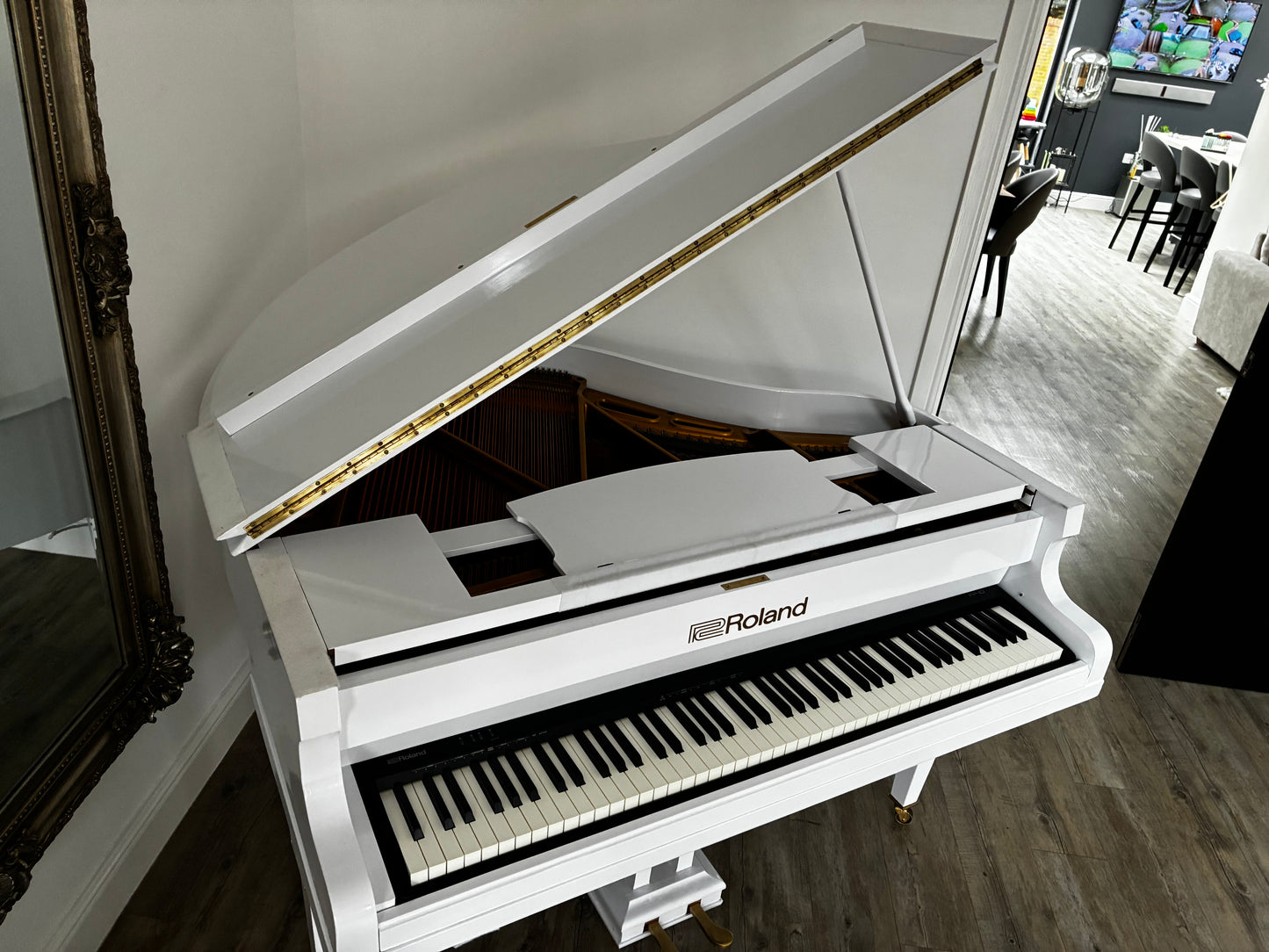 Digital-Converted White Baby Grand Piano | Acoustic Grand with Built-In Digital System | UK Delivery”