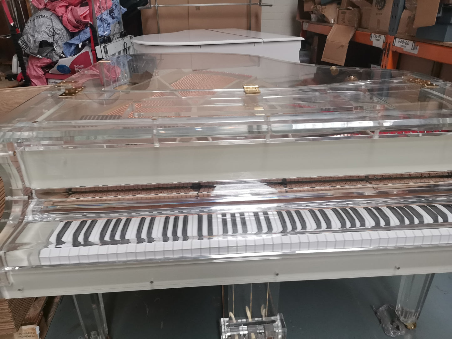 Self Playing Transparent Baby Grand Piano.