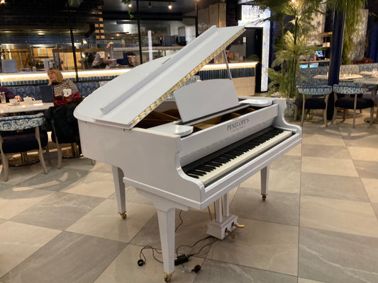 Digital-Converted White Baby Grand Piano | Acoustic Grand with Built-In Digital System | UK Delivery”