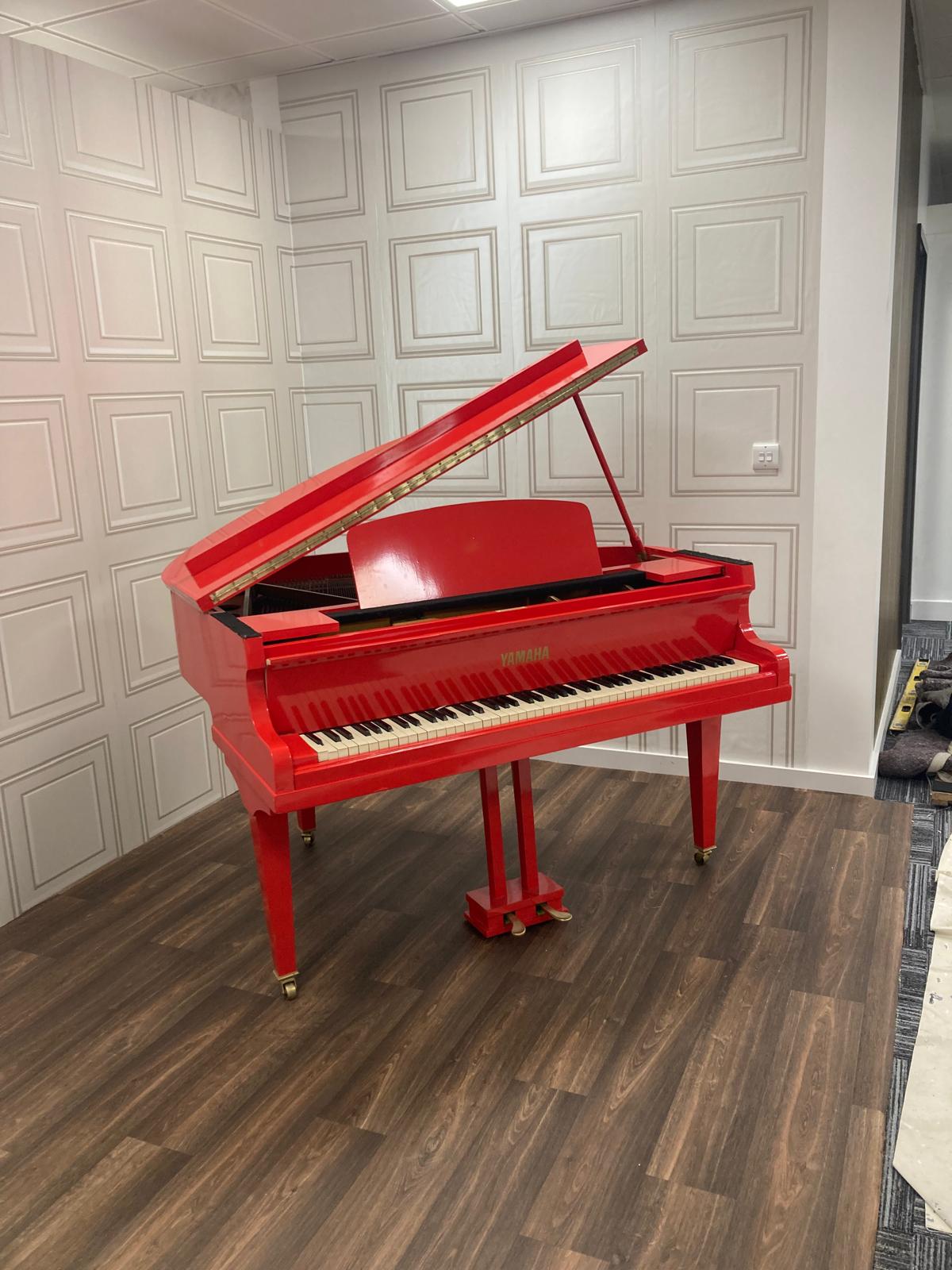 Red Baby Grand Piano Digital Conversion - SELF PLAYING EFFECT