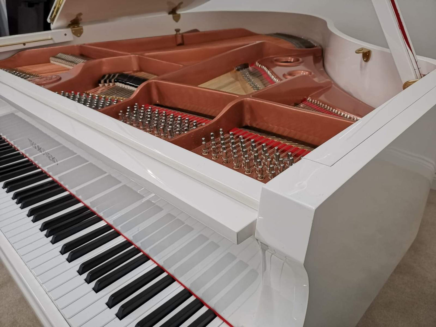 Self Playing White Baby Grand Piano