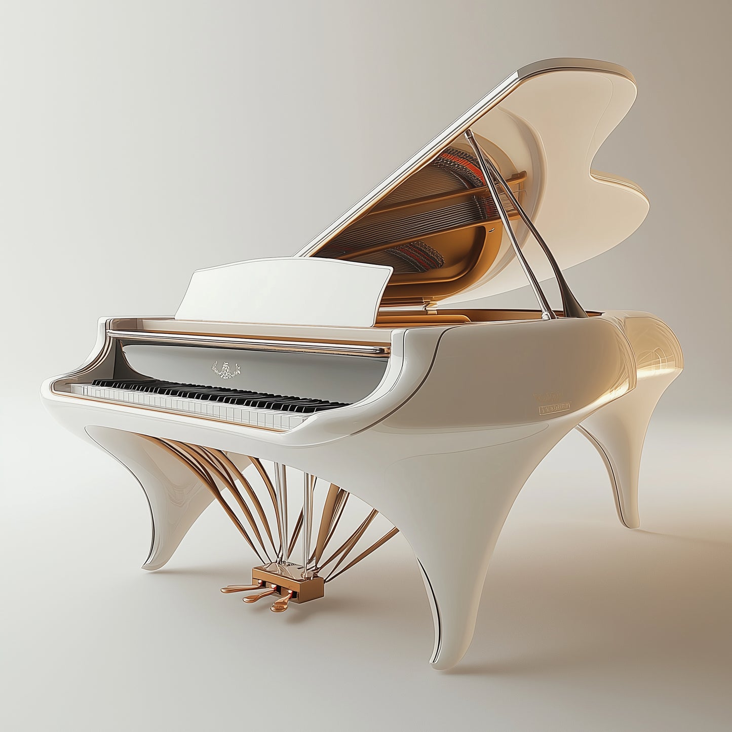 The White Sleek Grand Piano