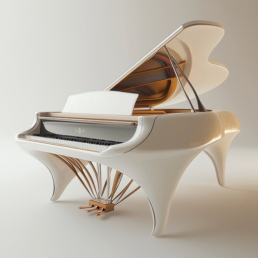 The White Sleek Grand Piano