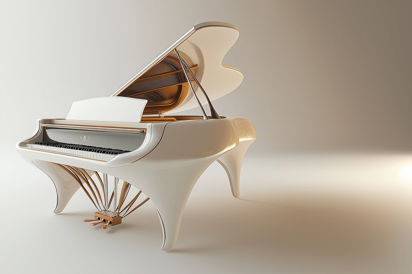 The White Sleek Grand Piano
