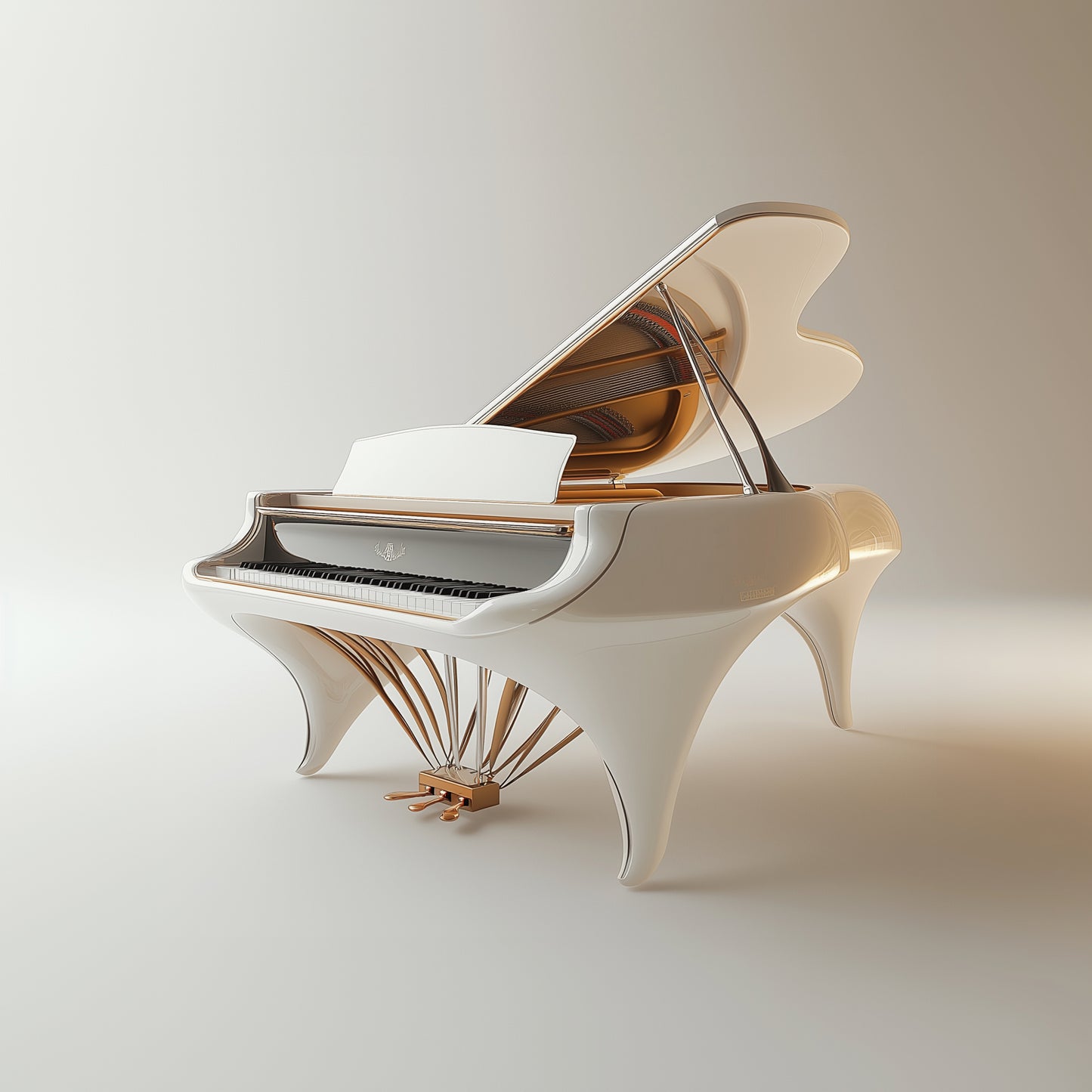 The White Sleek Grand Piano