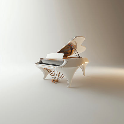 "The White Sleek" Self Playing Grand Piano Concept