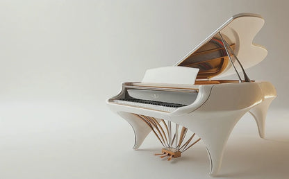 "The White Sleek" Self Playing Grand Piano Concept