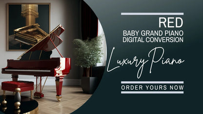 Red Baby Grand Piano Digital Conversion - Deposit No4. £500 (total cost £3,300) - one more payment of £500 left