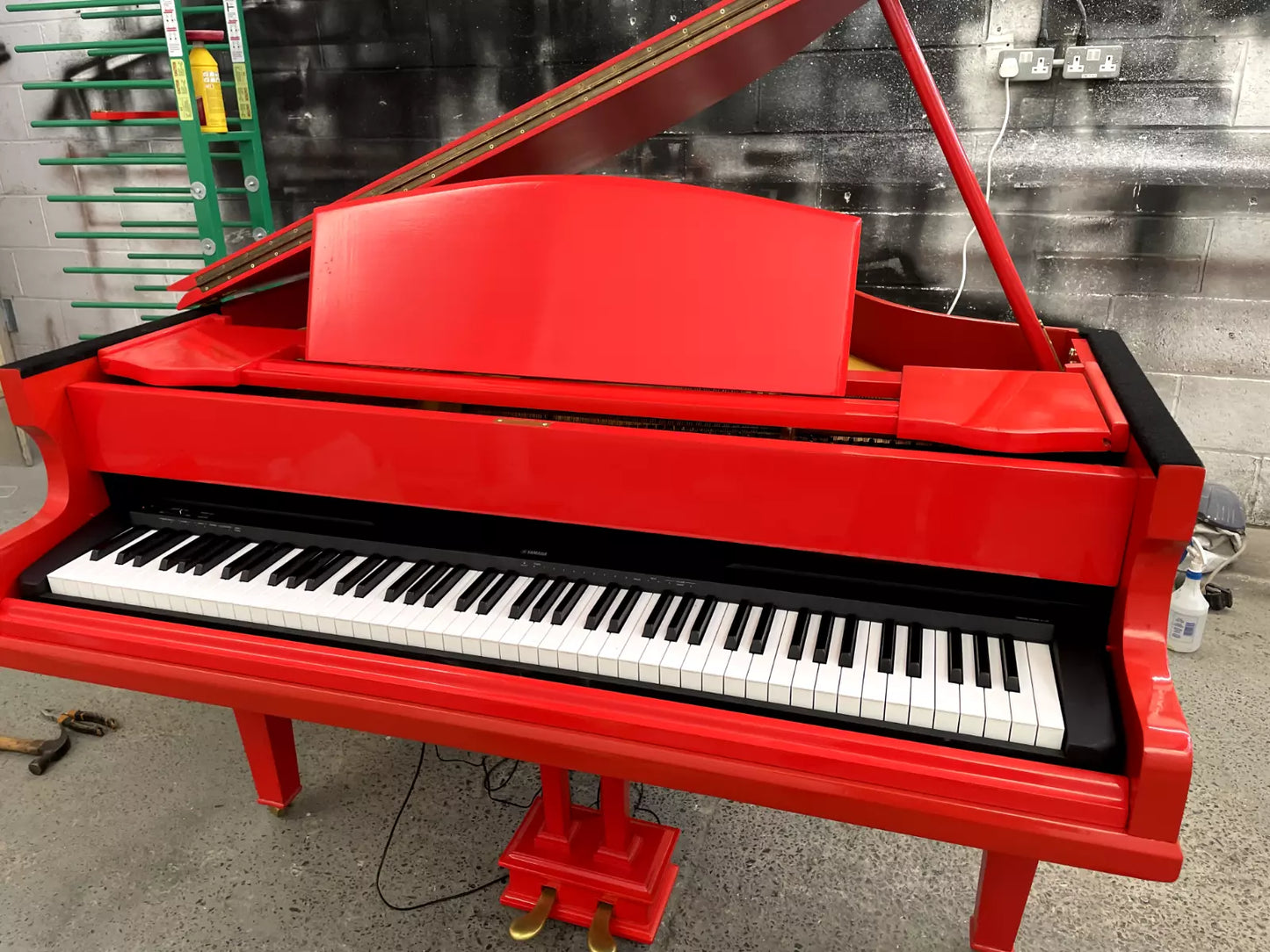 Red Baby Grand Piano Digital Conversion - SELF PLAYING EFFECT