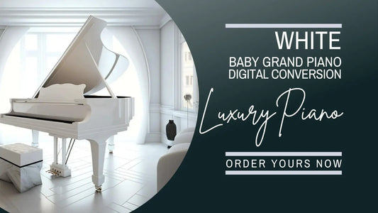 White Baby Grand Piano Digital Conversion