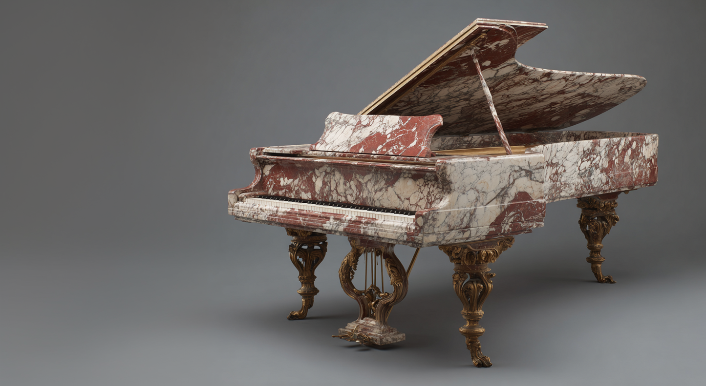 Luxury Red Marble Self-Playing Grand Piano